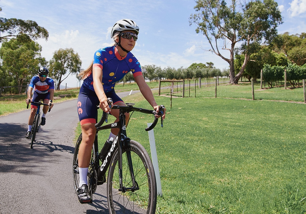 blue womens cycling bibs